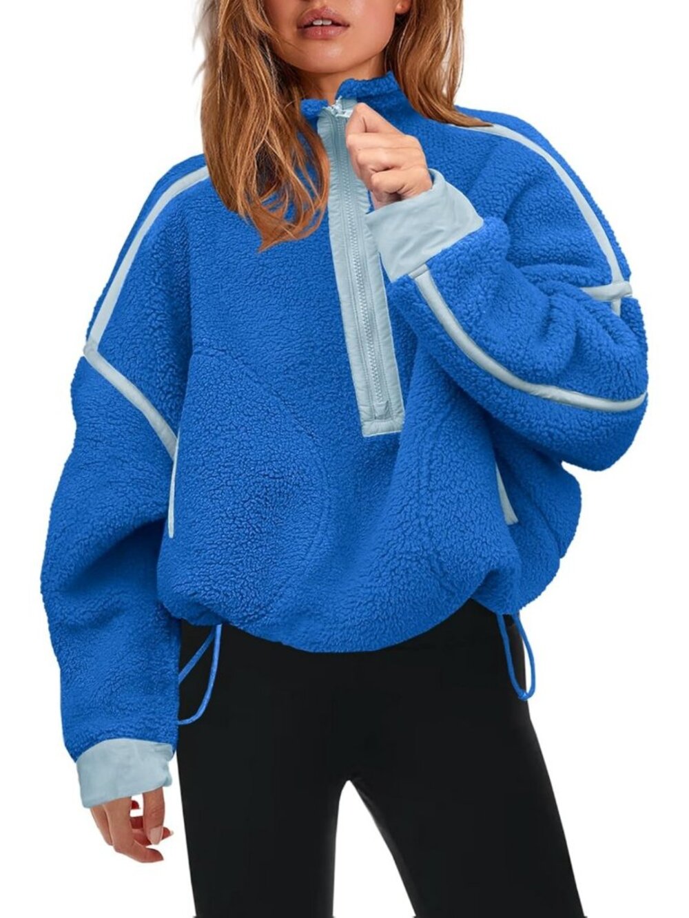 Cozy Women's Half Zip Fleece Pullover Sherpa Jacket - Warm & Stylish Outerwear